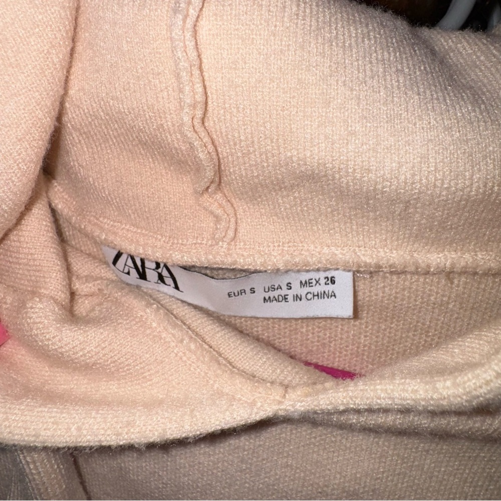 Zara Soft Ruffle Cream Knit Top - Picture 4 of 5